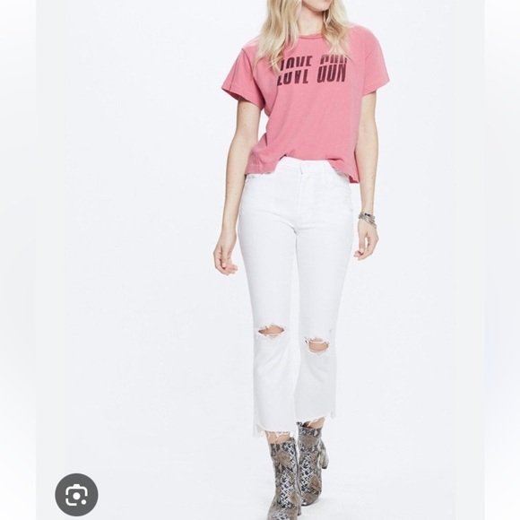 MOTHER INSIDER CROP STEP FRAY CRACKED SLIPPER HI RISE BOOTCUT ANKLE KICK FLARE - Picture 1 of 12